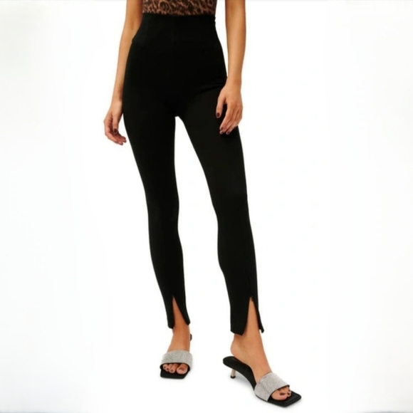 Good American Black Boss Skinny Pants 3/L - Picture 1 of 7